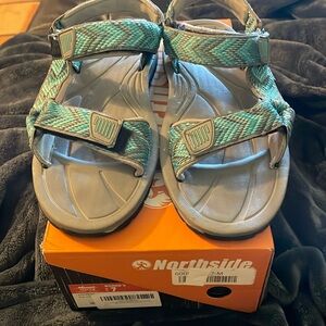 Northside Women's Teal Braided Strap Sandals